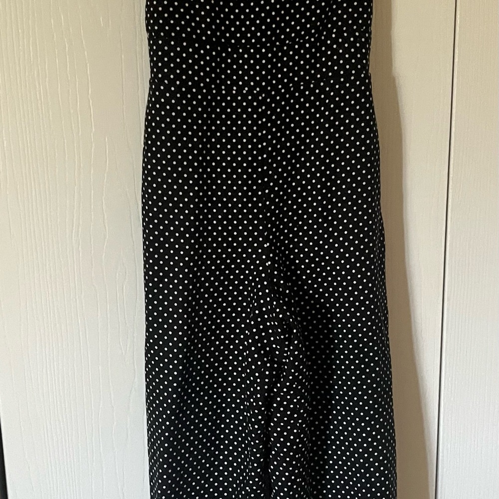 Loft Dotted Ruffle Strap Square Neck Jumpsuit Siz… - image 3